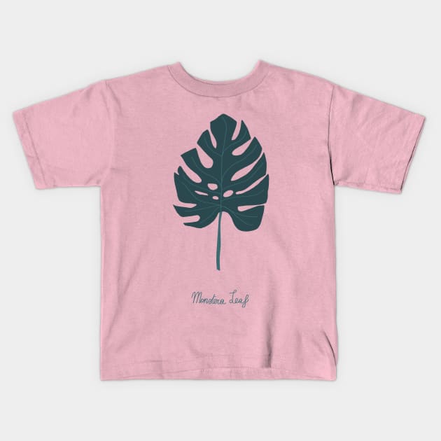 Monstera leaf Kids T-Shirt by Valeria Frustaci 